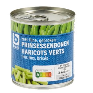 BONI – Haricots Verts – Très Fins, Brisés – 200 g  (110 g égoutté)