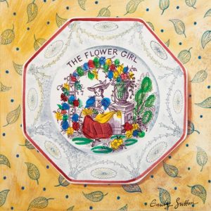 Carte de voeux Assiette Flower Girl